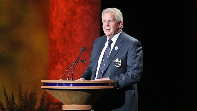 Colin Montgomerie: Speaks during his induction