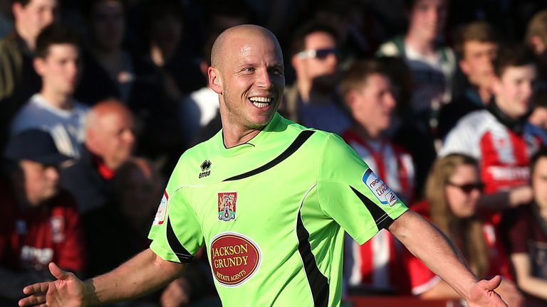 Luke Guttridge: Celebrates his stunning strike