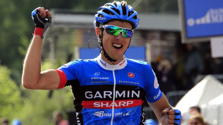 Ramunas Navardauskas went clear on his own 5km from the line