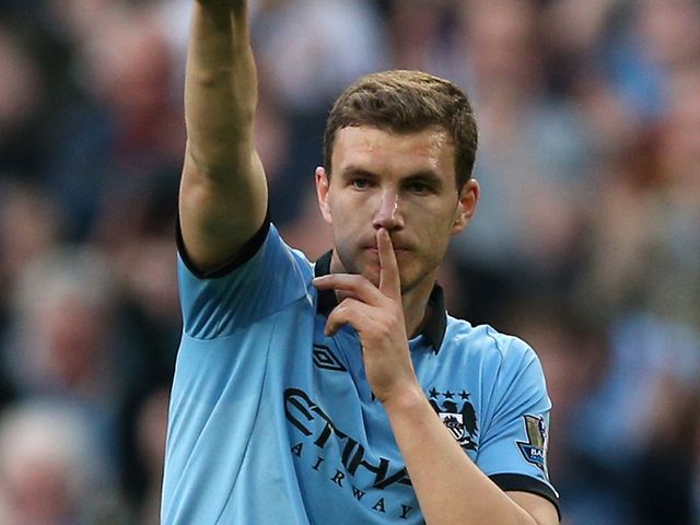 Edin Dzeko celebrated putting City in front