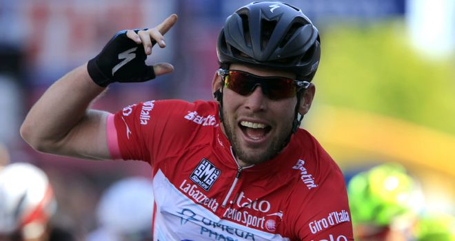 Mark Cavendish took his fifth stage win of the Giro and secured the red jersey