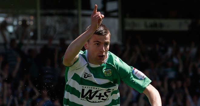 Kevin Dawson: Celebrates his opener for Yeovil
