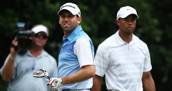 Sergio Garcia and Tiger Woods