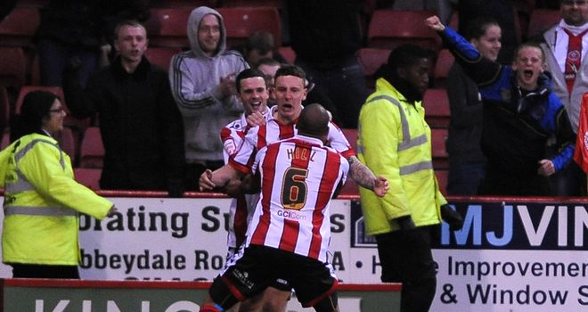 Callum McFadzean: Celebrates what proved to be the winner over Yeovil