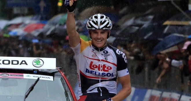 Adam Hansen won a stage of this year's Giro d'Italia, his fifth consecutive Grand Tour