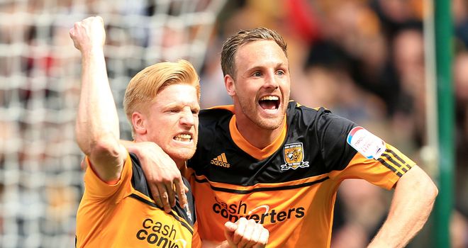 Paul McShane: Celebrates scoring the second goal for Hull