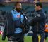 Tatafu Polota-Nau (left) and George Smith: duo speak on the field after Waratahs beat Brumbies