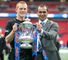Ben Watson: Lifts the FA Cup with Wigan manager Roberto Martinez