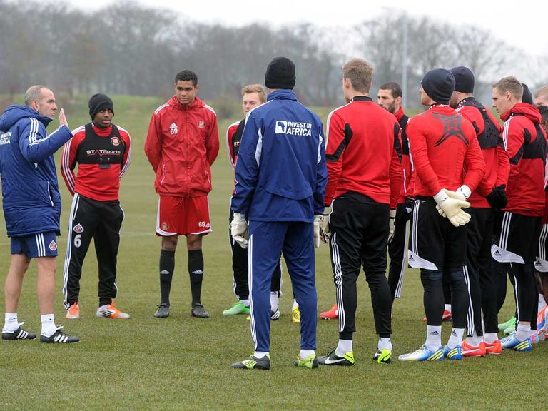 Sunderland manager Paolo Di Canio addresses the club's Academy players