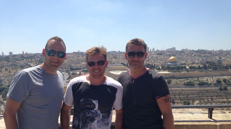 The Sky Sports team in Israel take in the spectacular sights on a rare morning off