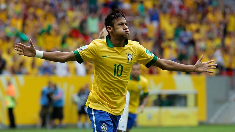 Neymar: Celebrates his stunning opener