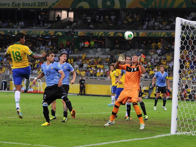 Paulinho heads home Brazil's winner