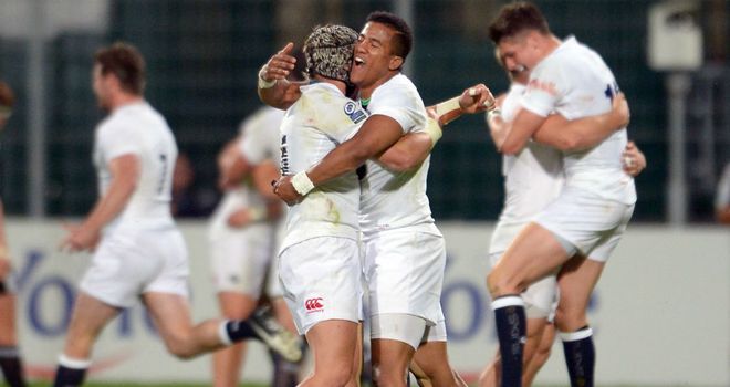 England celebrate their win over New Zealand