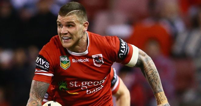 Josh Dugan in action for the Dragons