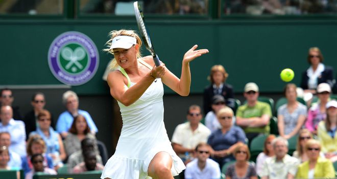 Maria Sharapova is safely through to round two at Wimbledon