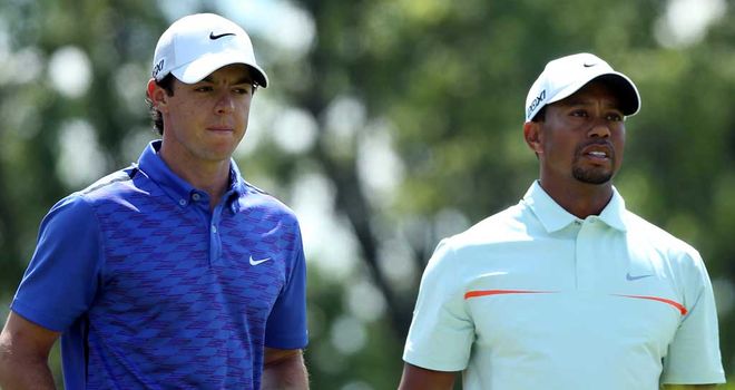 Rory McIlroy and Tiger Woods: Playing for a reported $2m prize pot