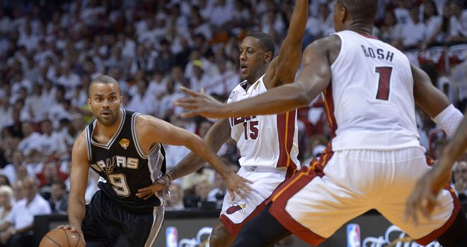 Tony Parker (L): Insists the Spurs are 'having fun' despite huge pressure of NBA Finals