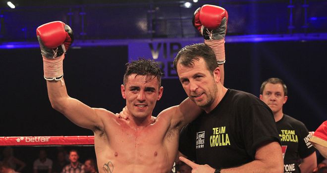 Anthony Crolla with trainer Joe Gallagher (Pic Lawrence Lustig)