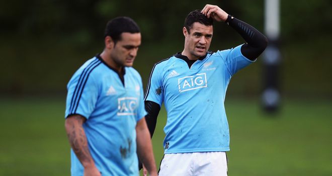 Piri Weepu (left) and Dan Carter: reunited in the halves for New Zealand