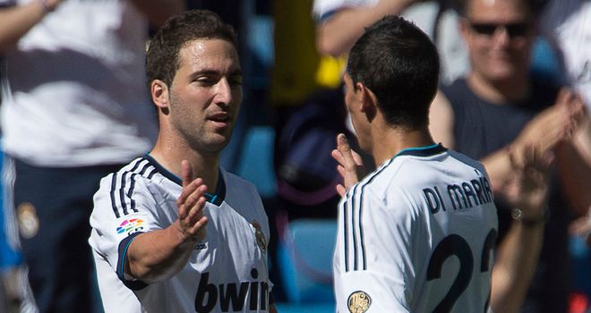 Higuain is congratulated after his goal