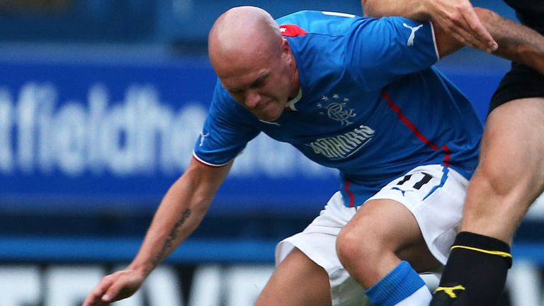 Nicky Law: Netted twice as Rangers won 4-0 at Albion Rovers in Ramsden's Cup