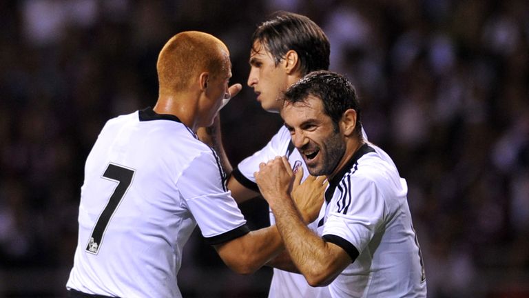 Bryan Ruiz: Celebrates goal for Fulham against Saprissa