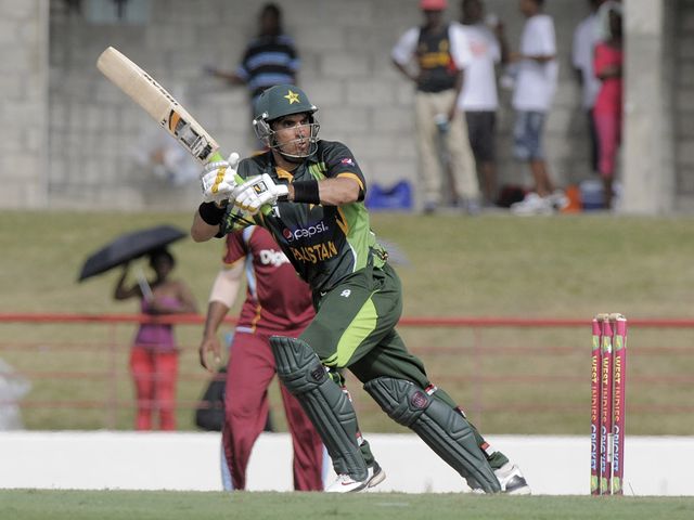 Misbah-ul-Haq in action for Pakistan