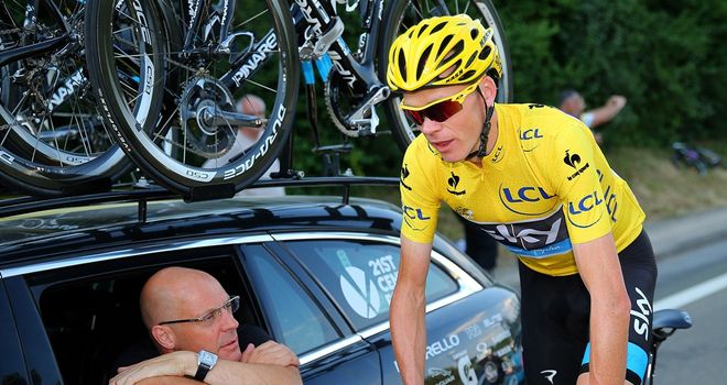 Sir Dave Brailsford, left, has paid tribute to Chris Froome, right