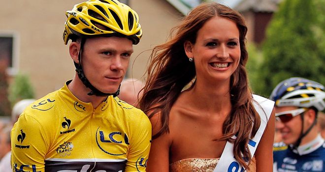 Chris Froome celebrates in Holland on Wednesday