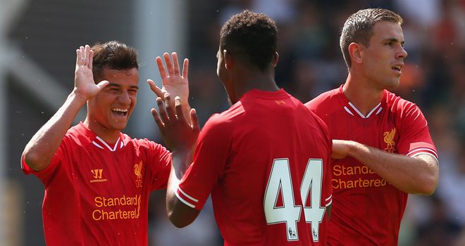 Philippe Coutinho: Celebrates and continues his excellent form for Liverpool