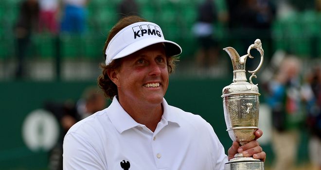 Phil Mickelson with the Claret Jug: Jack Nicklaus was impressed
