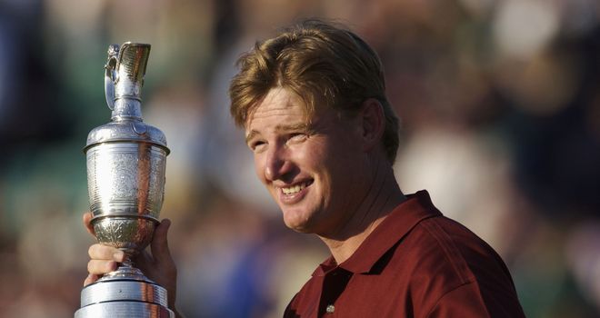 Ernie Els celebrates victory