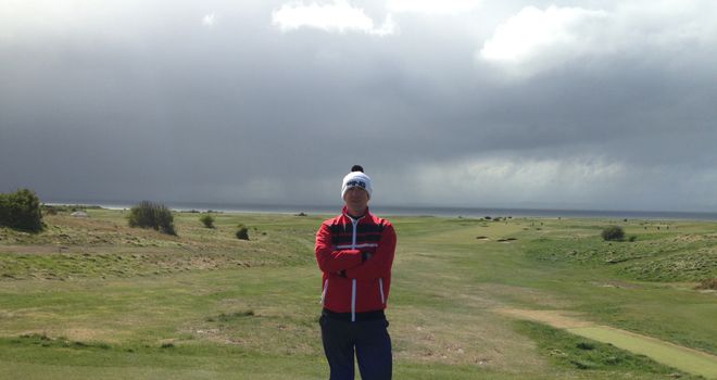 Dave Tindall on the third tee at Gullane No.1