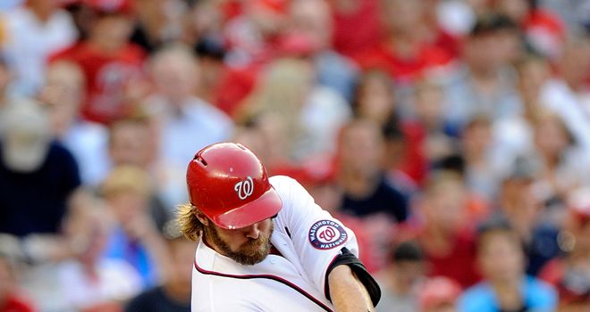 Jayson Werth: knocked in five runs in Monday's 10-5 success over the Brewers