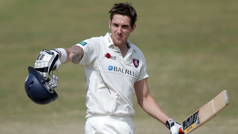 Ben Harmison: Celebrates making a ton for Kent at Canterbury