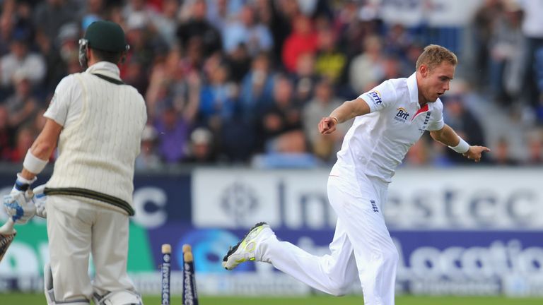Stuart Broad celebrates another wicket at Chester-le-Street