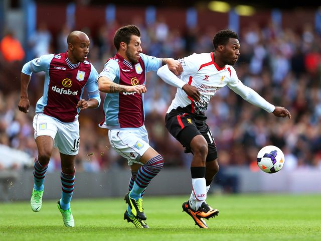 Daniel Sturridge keeps possession.