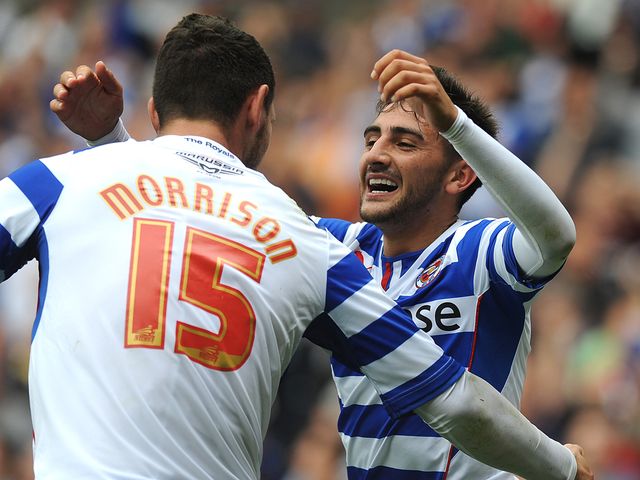 Jem Karacan celebrates for Reading