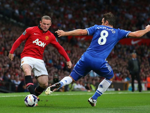 Lampard and Rooney in action on Monday