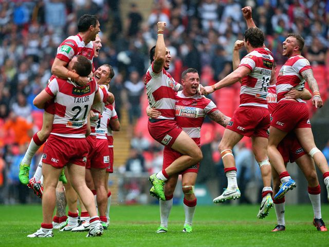 Delight at the final whistle for the Wigan Warriors