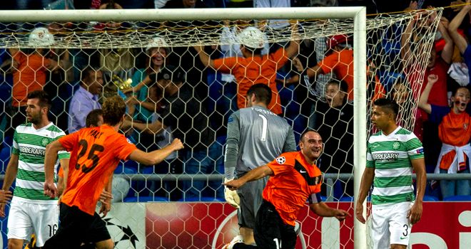 Andrei Finonchenko: Celebrates Karagandy's opening goal