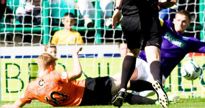 Stuart Armstrong: Gives Dundee United the lead against Hibernian