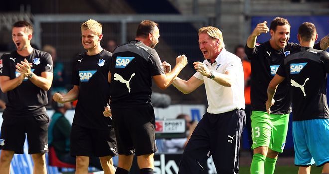 Hoffenheim celebrate against Hamburg