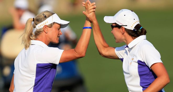 Suzann Pettersen and Carlota Ciganda won a thrilling match