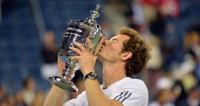 Andy Murray with his US Open trophy last year