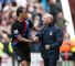 Ian Holloway: Celebrates with goalscorer Maouane Chamakh at Stoke