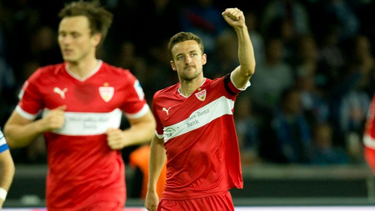 Christian Gentner celebrates the only goal of the game