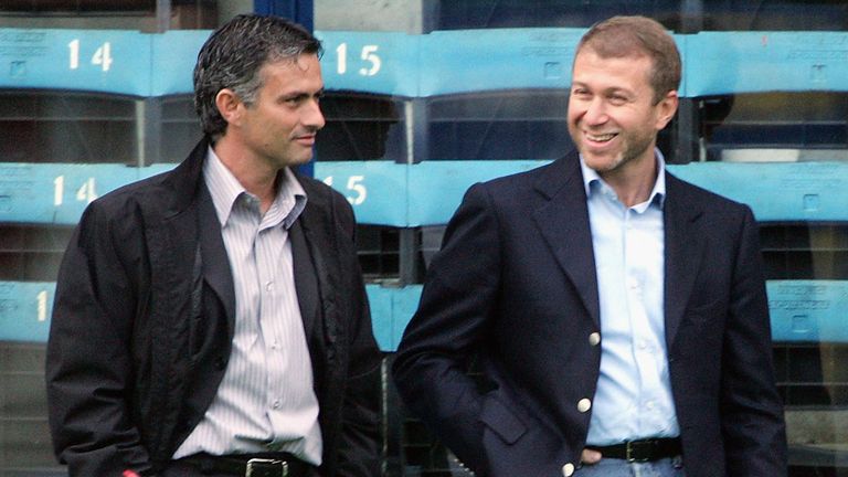 Chelsea boss Jose Mourinho with club owner Roman Abramovich
