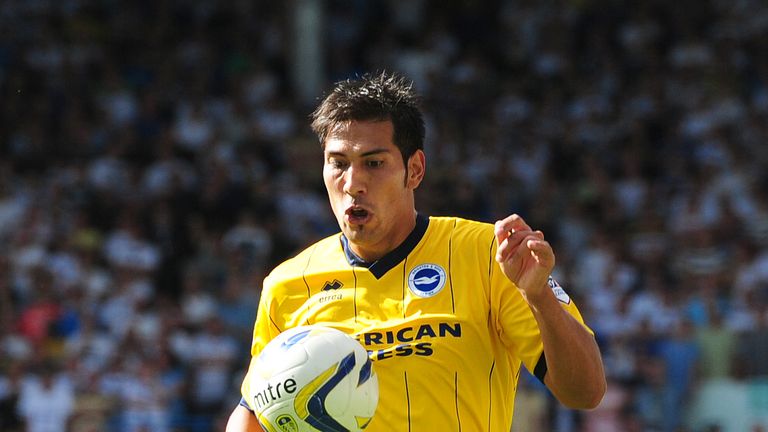 Leonardo Ulloa: Sent off for Brighton