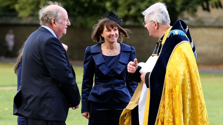 Lady Jane Cecil arrives at the memorial service